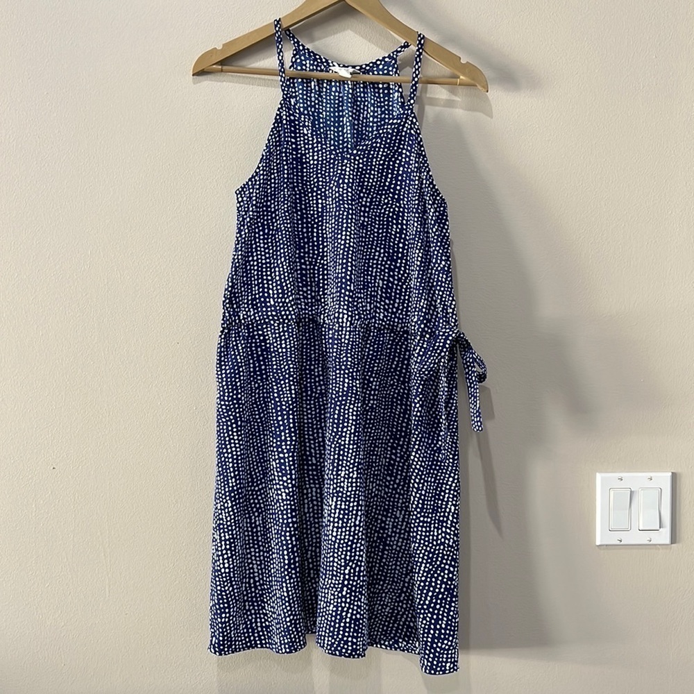 Lucky Brand Blue and White Polka Dot Dress in size S